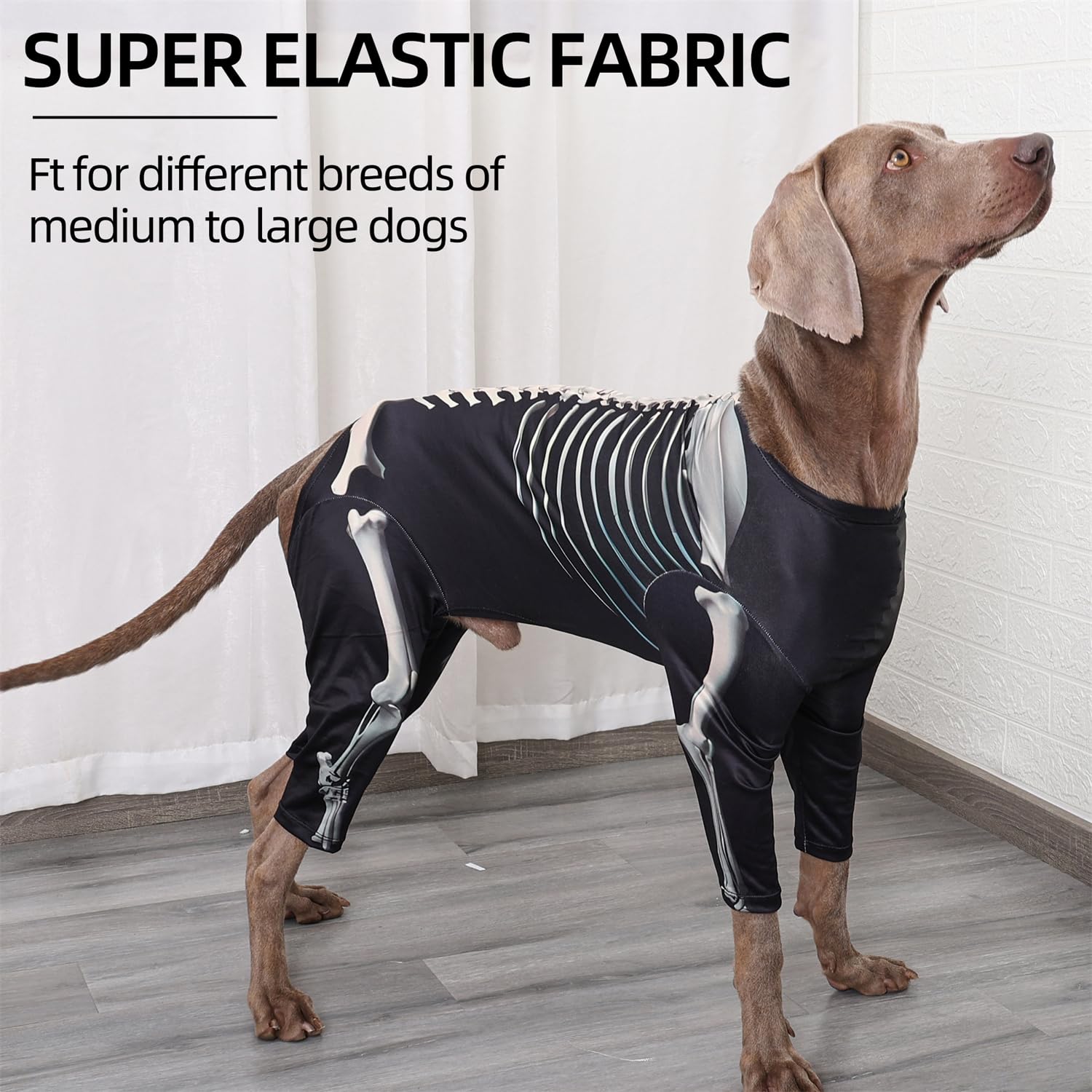 MeiAOBest Dog Halloween Costumes,Pet Halloween Skeleton Jumpsuit Cosplay Sweatshirt Onesies,Funny Dress Up Apparel Clothes for Small Medium Large Dogs_3XL - Image 3