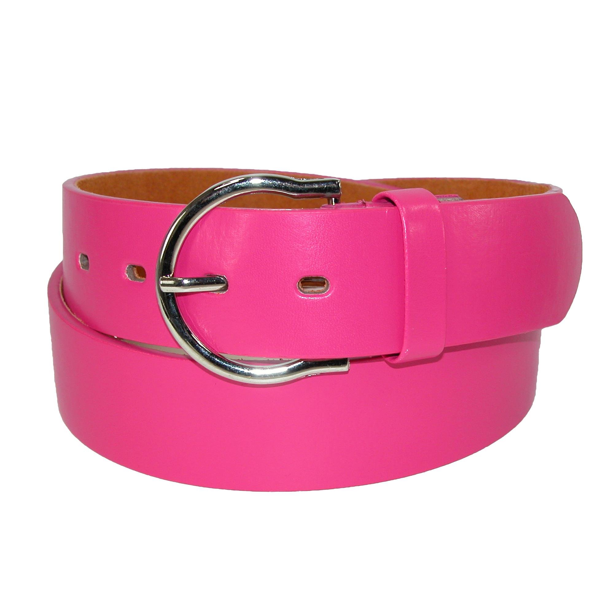 CTM Womens 35 mm Wide Basic Bridle Belt, Medium, Dark Pink