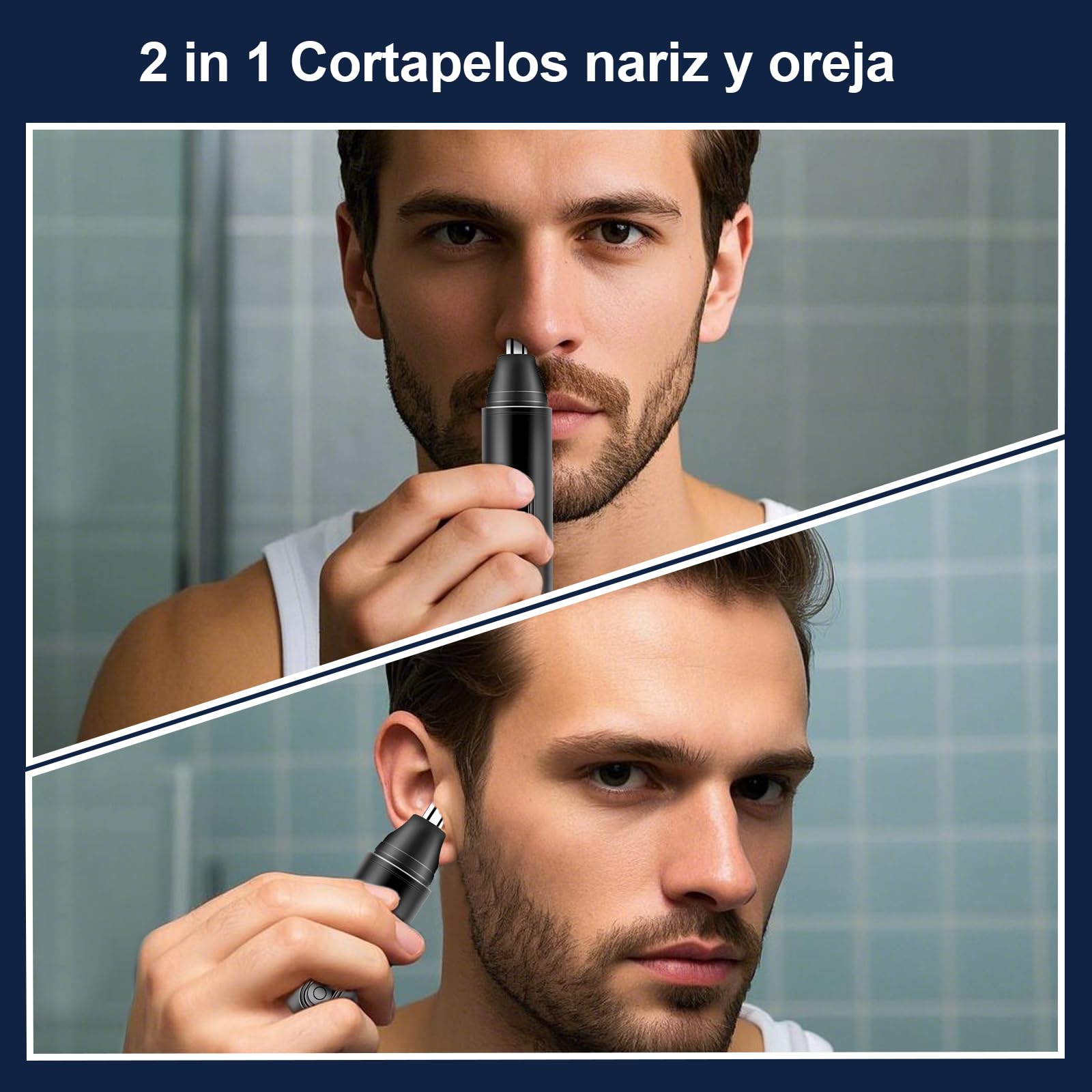 Cortapelos Nariz, Recortador Pelos nariz y oreja USB Recargable, LCD Display, IPX7 para Cortar el Vello de la Nariz y Orejas, Nose Hair Trimmer para Hombres y Mujeres — view 2