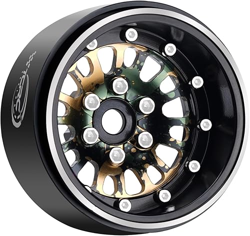 TCRC Ruedas Beadlock de aluminio de 1.9 pulgadas de desplazamiento negativo ajustables para 110 RC Crawler TRAXXAS TRX4 Axial SCX10 90046 SCX10 III