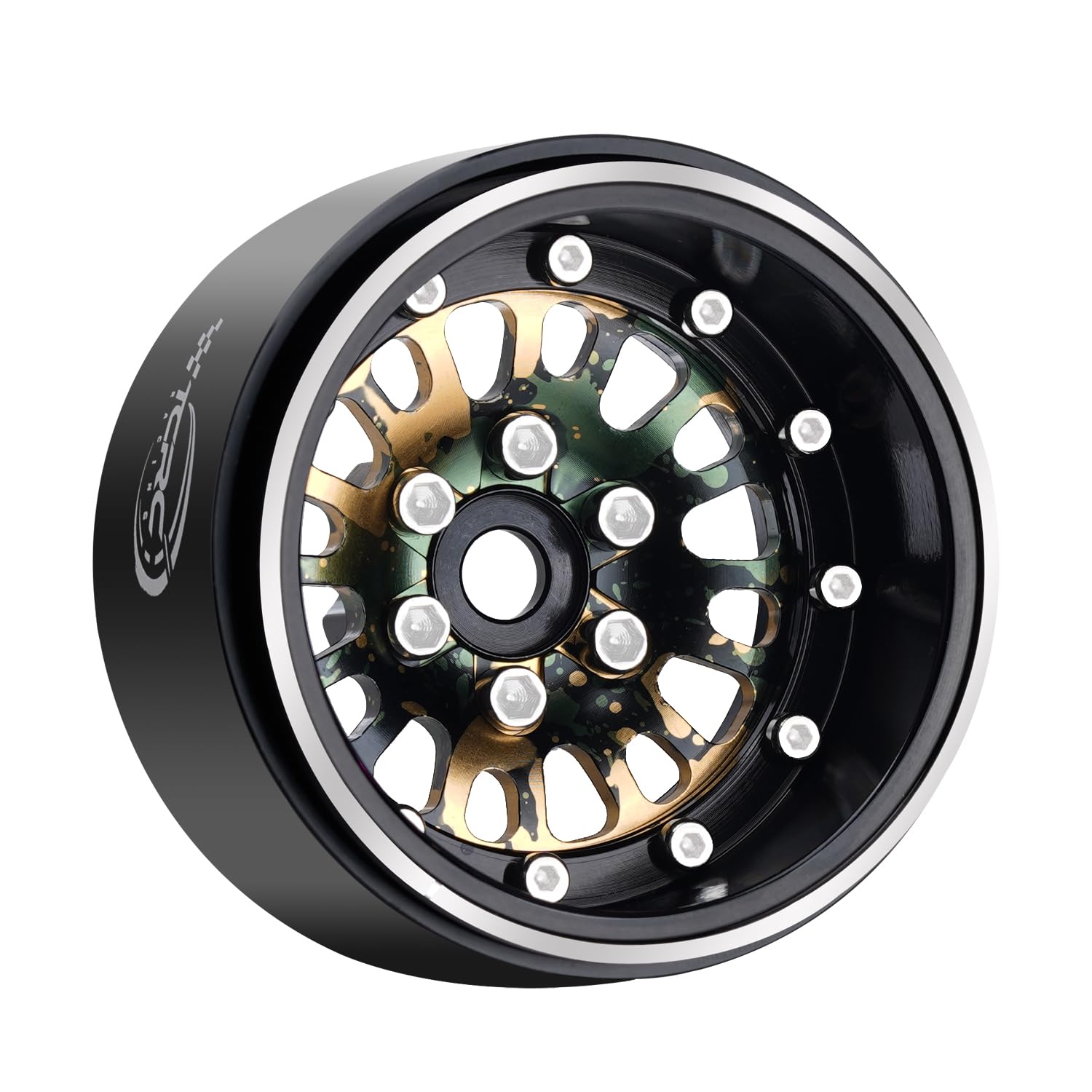 TCRC Adjustable Negative Offset Splash Anodizing Aluminum 1.9Inch Beadlock Wheels(4) for 1/10 RC Crawler TRAXXAS TRX4 Axial SCX10 90046 SCX10 III AXI03007 Tamiya MST