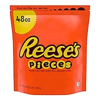 Vista 3 de Reese's Pieces - Mantequilla de maní en una cáscara crujiente, bolsa de golosinas a granel, 48 onzas