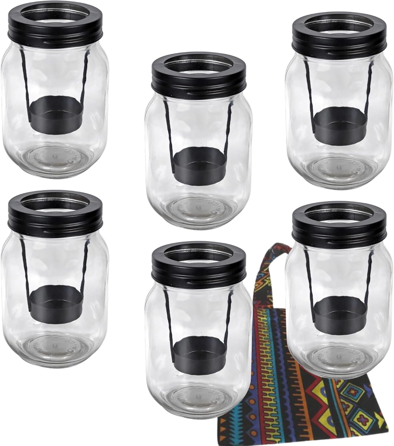 ACHED Pint Jar Tealight Candleholders, 5x3.25 in. Clear