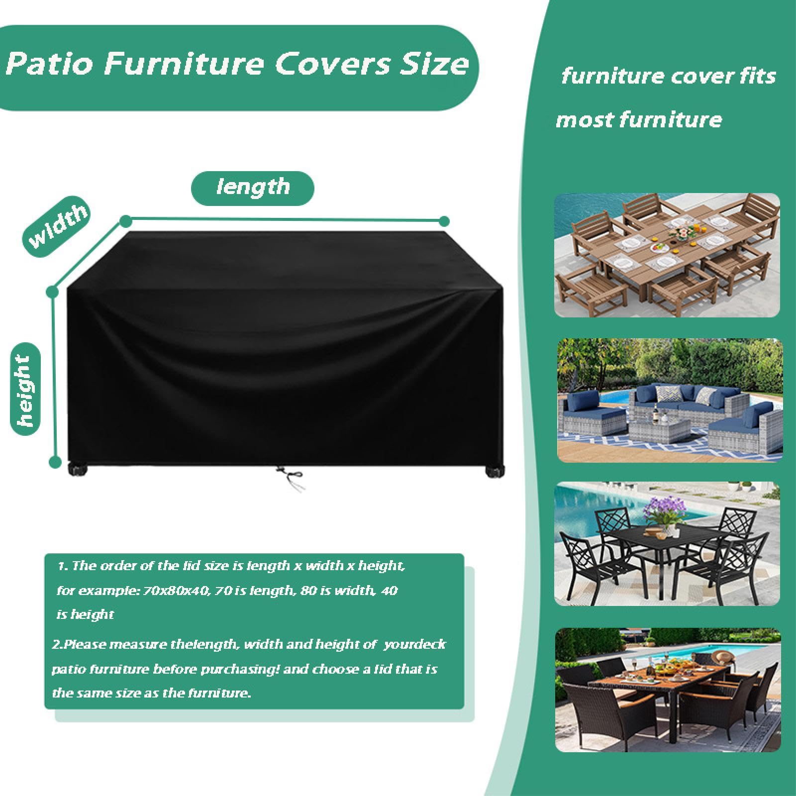 Copertura per Tavolo Da Giardino Impermeabile 210x90x40cm/LxWxH Coperture per Tavoli Da Giardino Esterno,420d Oxford Copritavolo Tavolo per Cortile Tavoli Sedie Anti-Uv