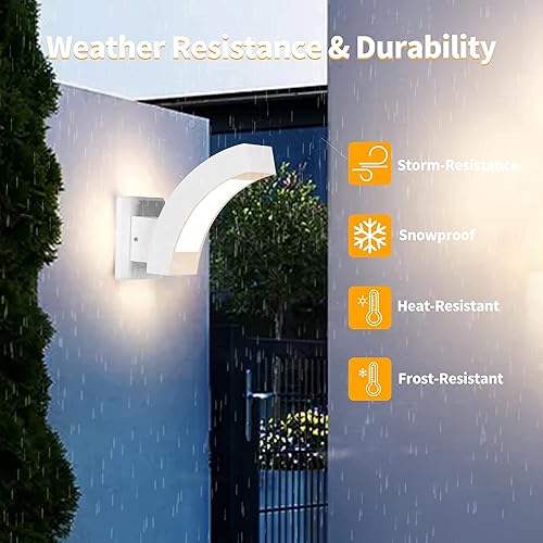 Miniatura 6 de Lámpara de pared LED para exteriores, lámpara de montaje en pared blanca moderna, lámpara de iluminación exterior para porche, puerta delantera,