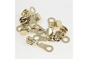 50PCS Gold Metal Pulls for Nylon Coil Zipper, Bulk Zipper Sliders for...