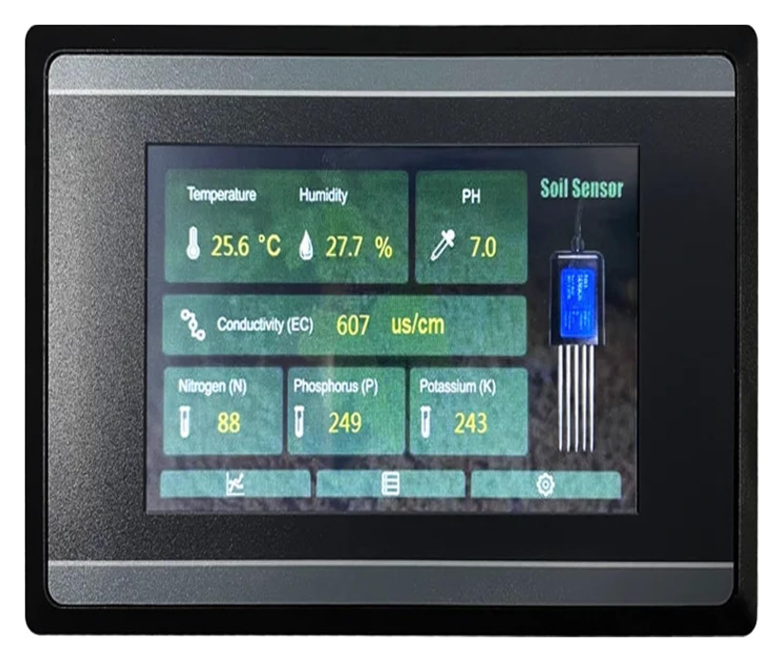 Misurazione E Registrazione Del'umidità Del Terreno, Della Temperatura, Conducibilità Elettrica, PH Sensore NPK Con Touch Screen HMI Preciso E Affidabile