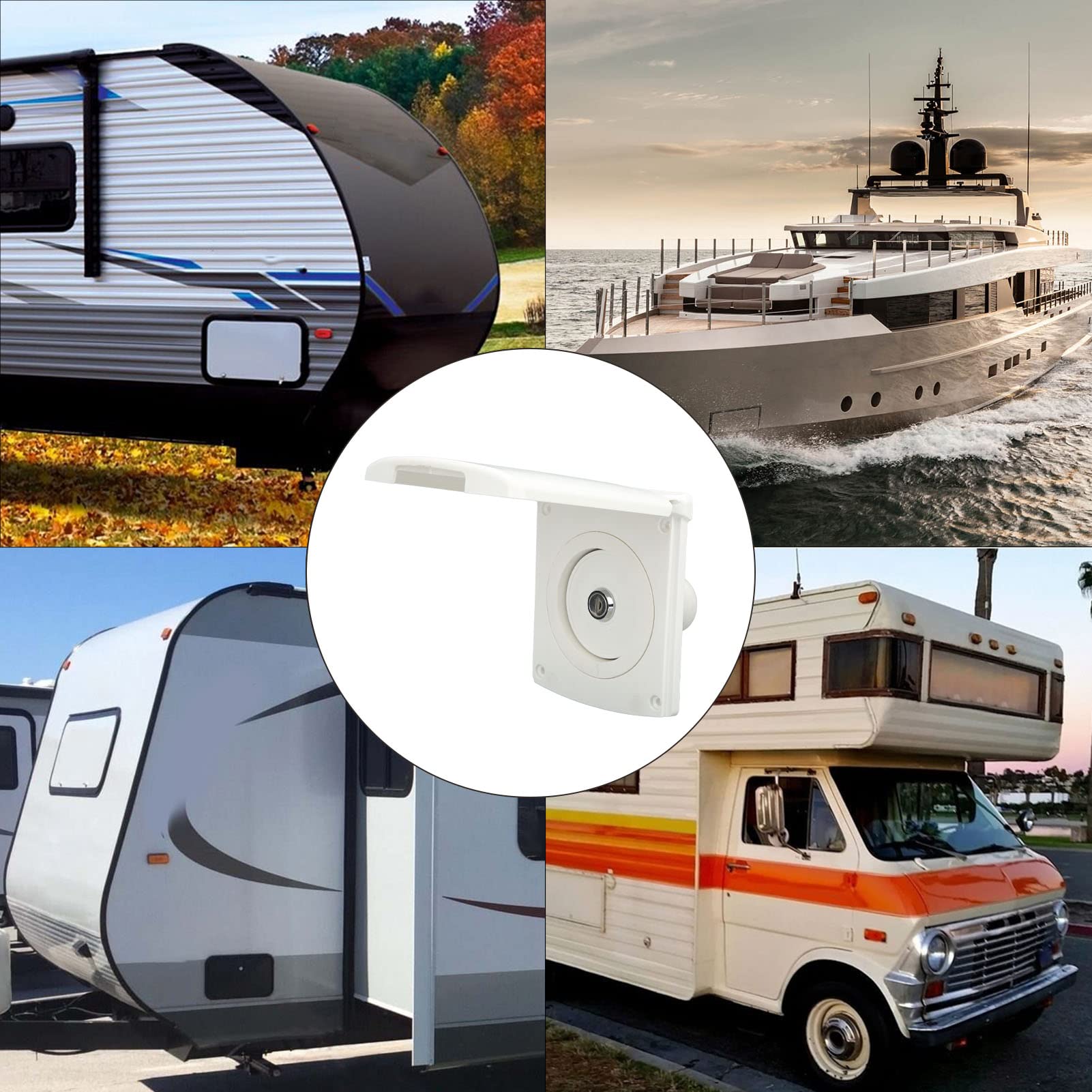 Entrada de rv, tapa de agua bloqueable grado de ingeniería asa ip44 equipo de tanque de llenado de entrada impermeable a prueba de fugas con 2 llaves para autocaravana camping remolque caravana barco