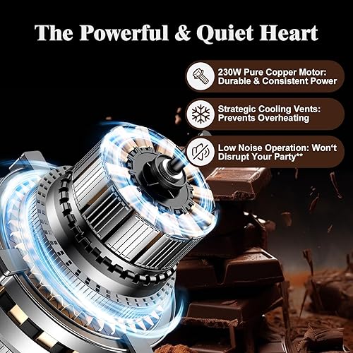 Miniatura 4 de Fuente de chocolate comercial de 5 niveles, 230 W, 7 libras, gran capacidad, acero inoxidable, torre de fondue de chocolate caliente, máquina para