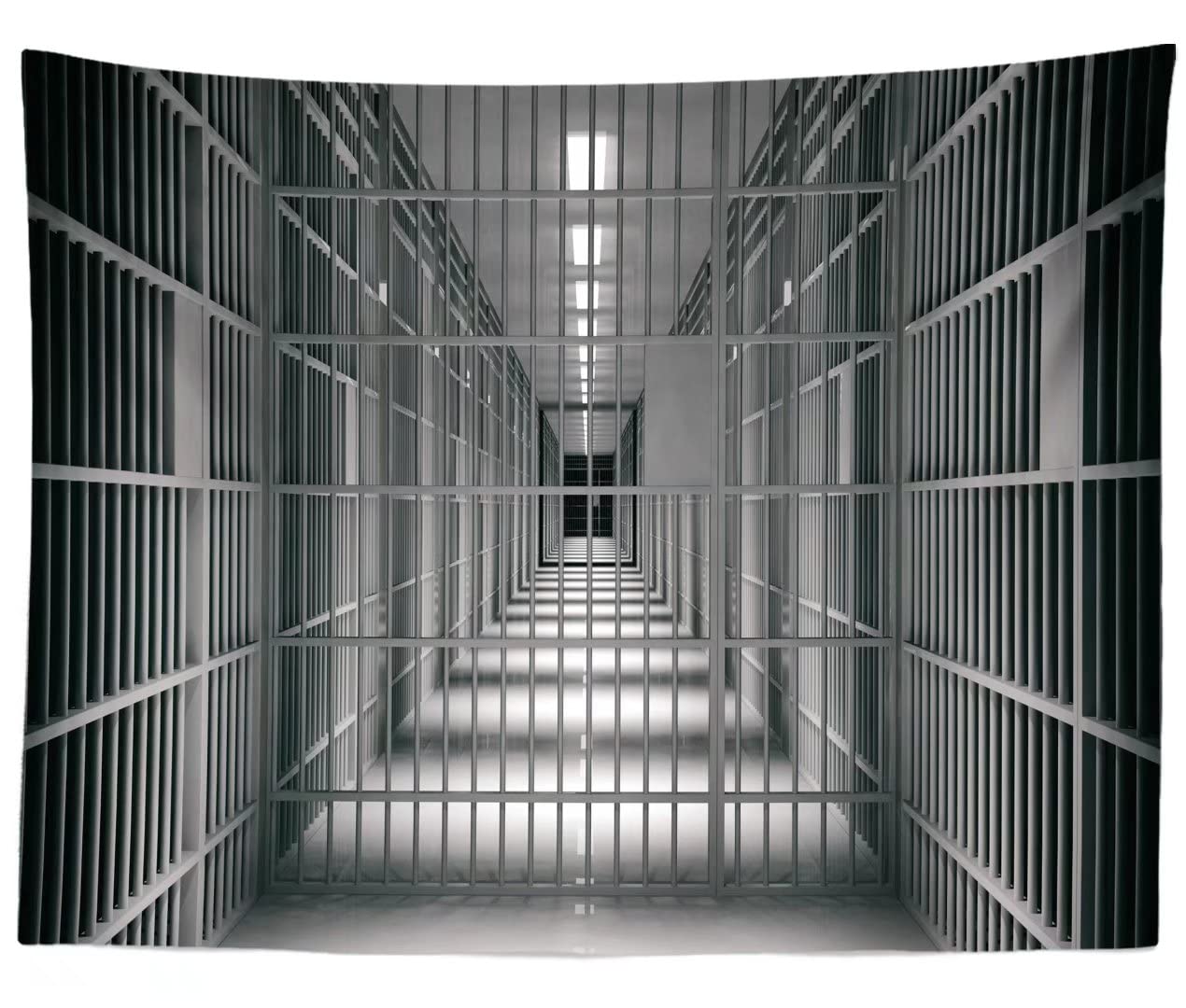 Amazon.com: 現代監獄背景BELECO 6 x 2 英尺(約1.5 x 0.9 公尺)布料監獄酒吧背景監獄細胞馬克杯射擊監獄背景警察道具Narco  派對犯罪生日派對裝飾監獄