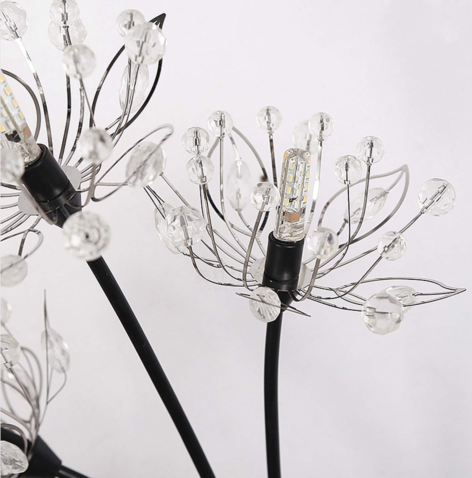 Czarne Kryształowe Kinkiety Do Salonu, 3-Punktowa Lampa Nocna Dandelion Z Okrągłą Metalową Podstawą, Nowoczesna Lampa Ścienna Led Do Sypialni, Art Deco Do Korytarza, Schodów, Przejścia 4,5 W, Warmes