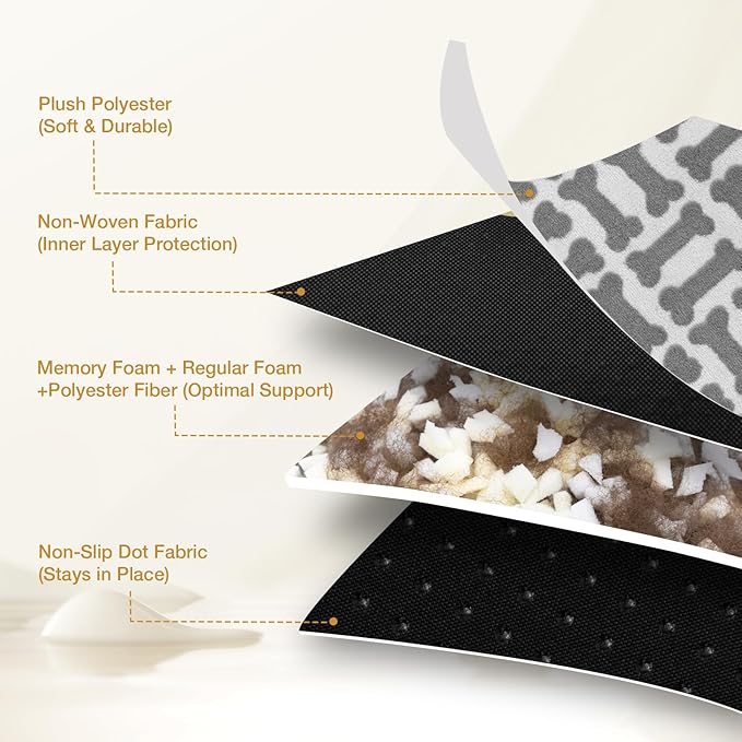 Cama Ortopédica para Perros Grande con Espuma Viscoelástica miniatura 5