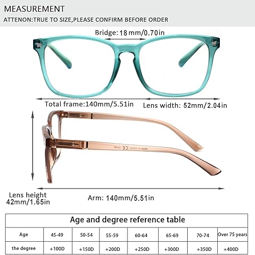 Miniatura 2 de Henotin Paquete de 4 lentes de lectura con bloqueo de luz azul para mujeres y hombres, lectores de computadora con bisagra de resorte, anteojos