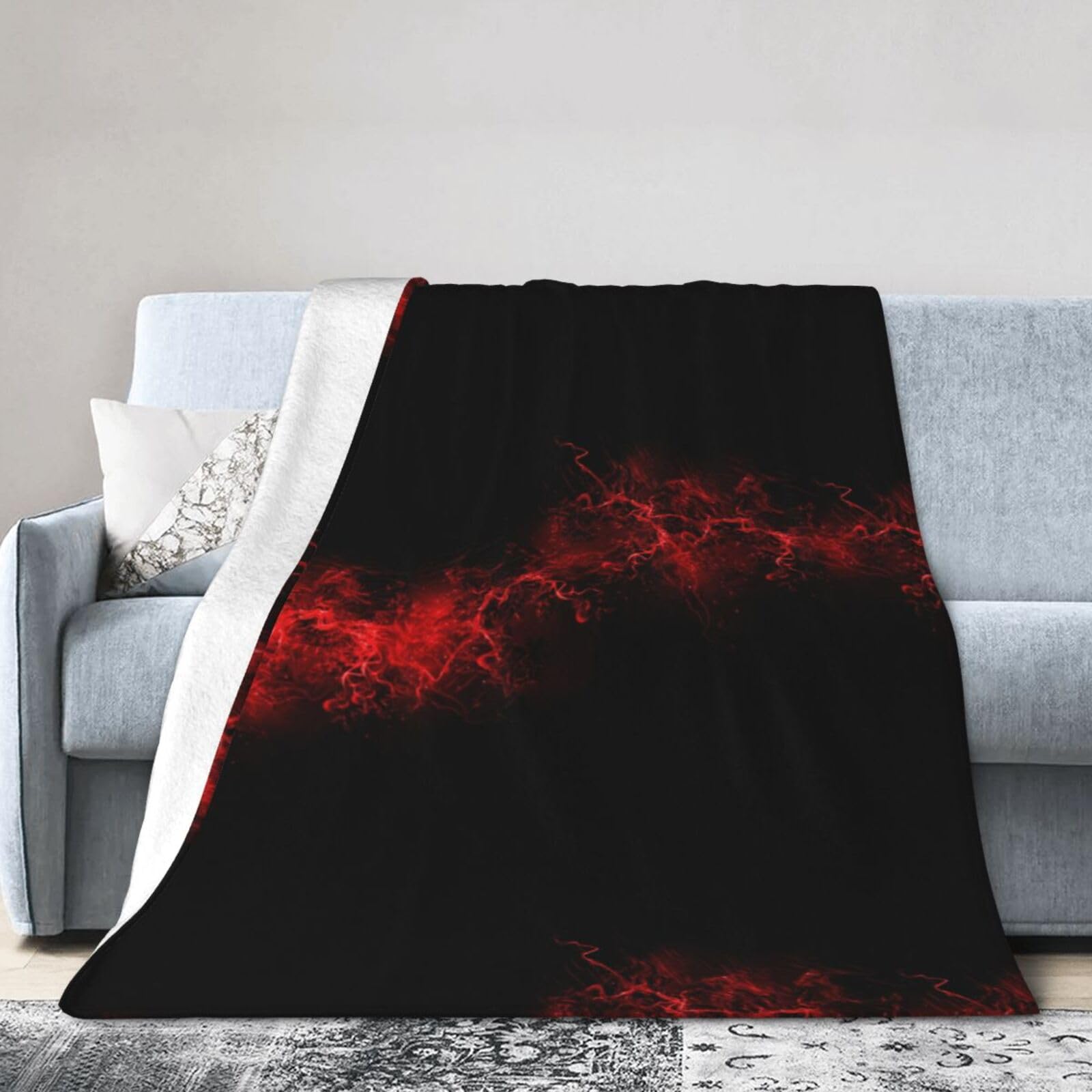 Couverture polaire en flanelle rouge et noir WURTON 152x127 cm