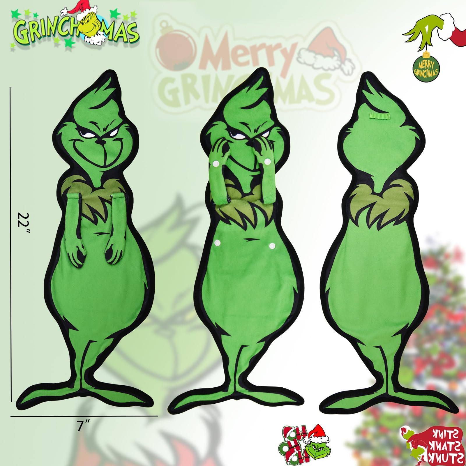 Weihnachtshandtuch In Grinchy-Form – Lustige Deko Für Bad & Küche Mit Aufhänge-Option