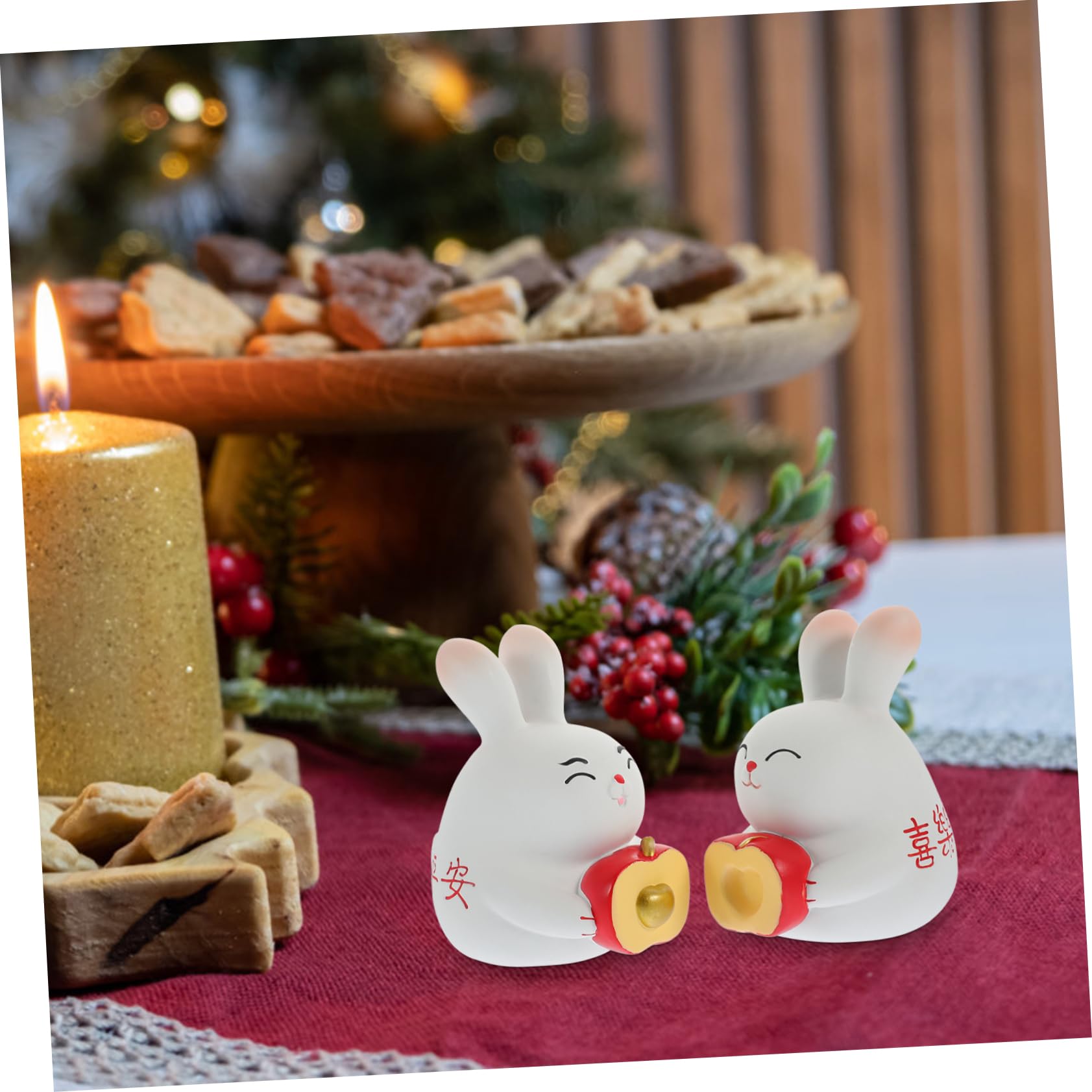 Amazon.co.jp: HOMOCONO ウサギの置物 カップルセット 樹脂製 ウサギ