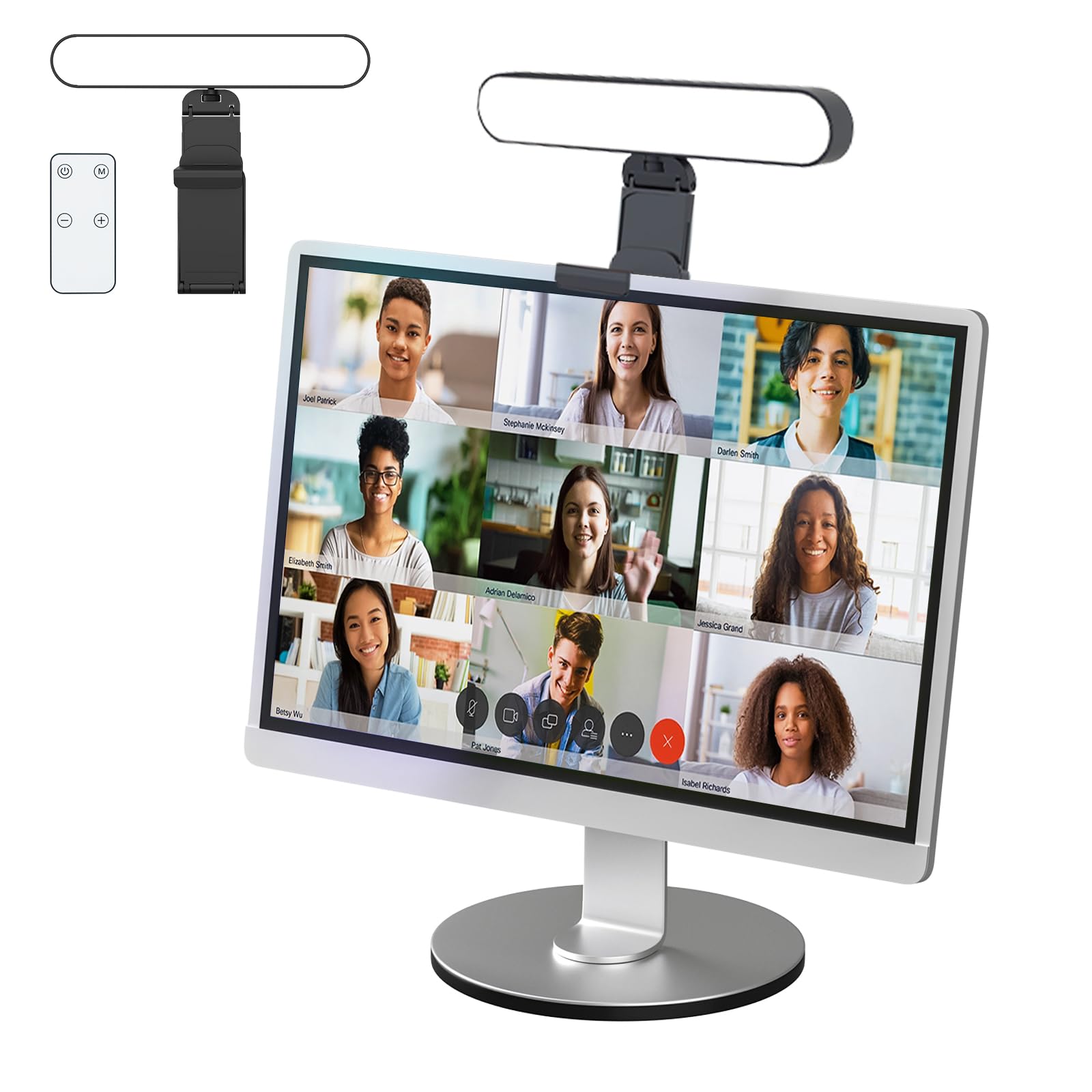 Lampa do wideokonferencji do laptopa i telefonu, lampa pierścieniowa na biurko ze stojakiem, lampa konferencyjna z zoomem, do rozmów wideo, selfie, makijażu, kamery internetowej, światło do