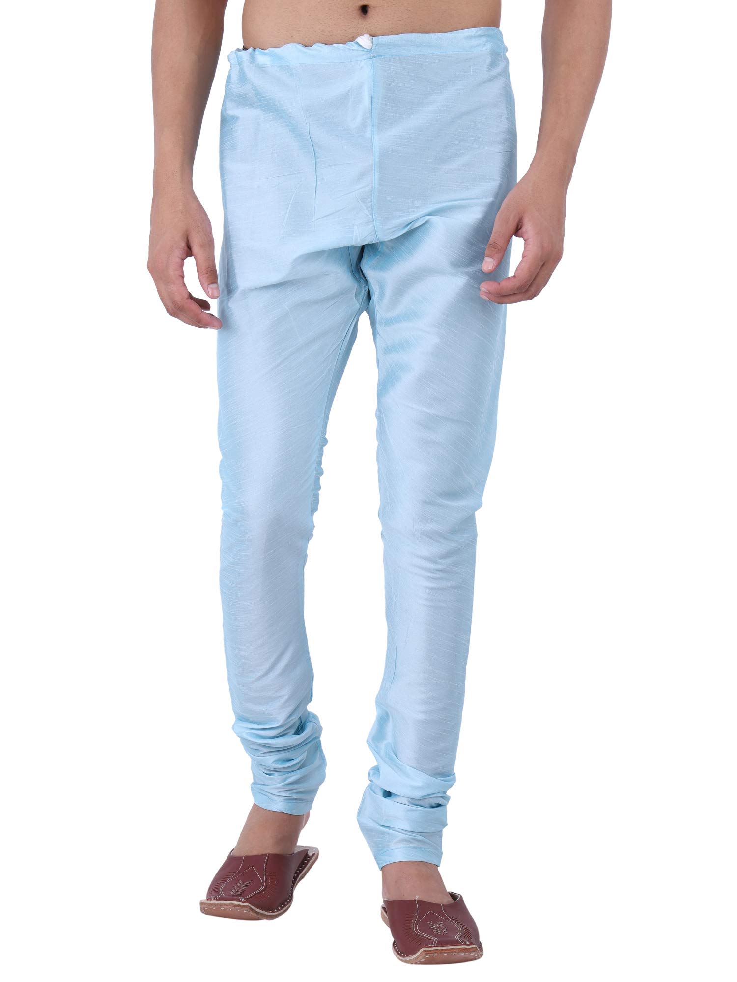 huzur Men Pyjama,Churidar,Bottom wear,Silk Blend,Regular Fit,Wedding,Party,Festival,Family Funcation,White,Gold,Pajama-picture-31