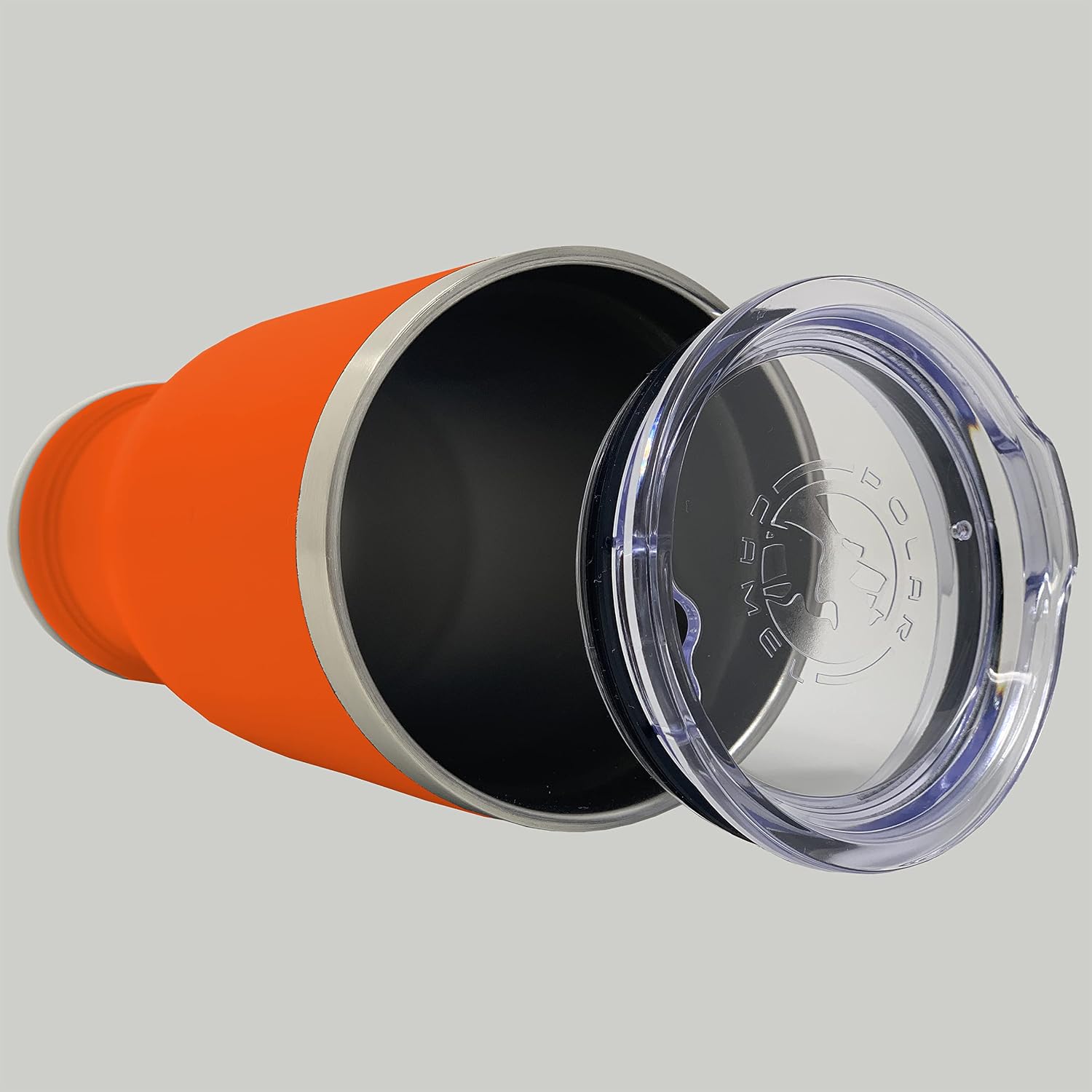 LaserGram 14oz Vacuum Insulated Pilsner Mug, Truck Cab, Personalized Engraving Included (Orange)