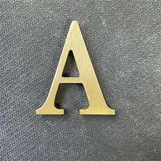 2.6Inch Soild Brass Sticker English Letters, Metal Alphabet Letters Ornament, Wall Self Adhesive Letters and Numbers, House Address Signage, Door Numbers, letters Decor Hardware (Letter A)