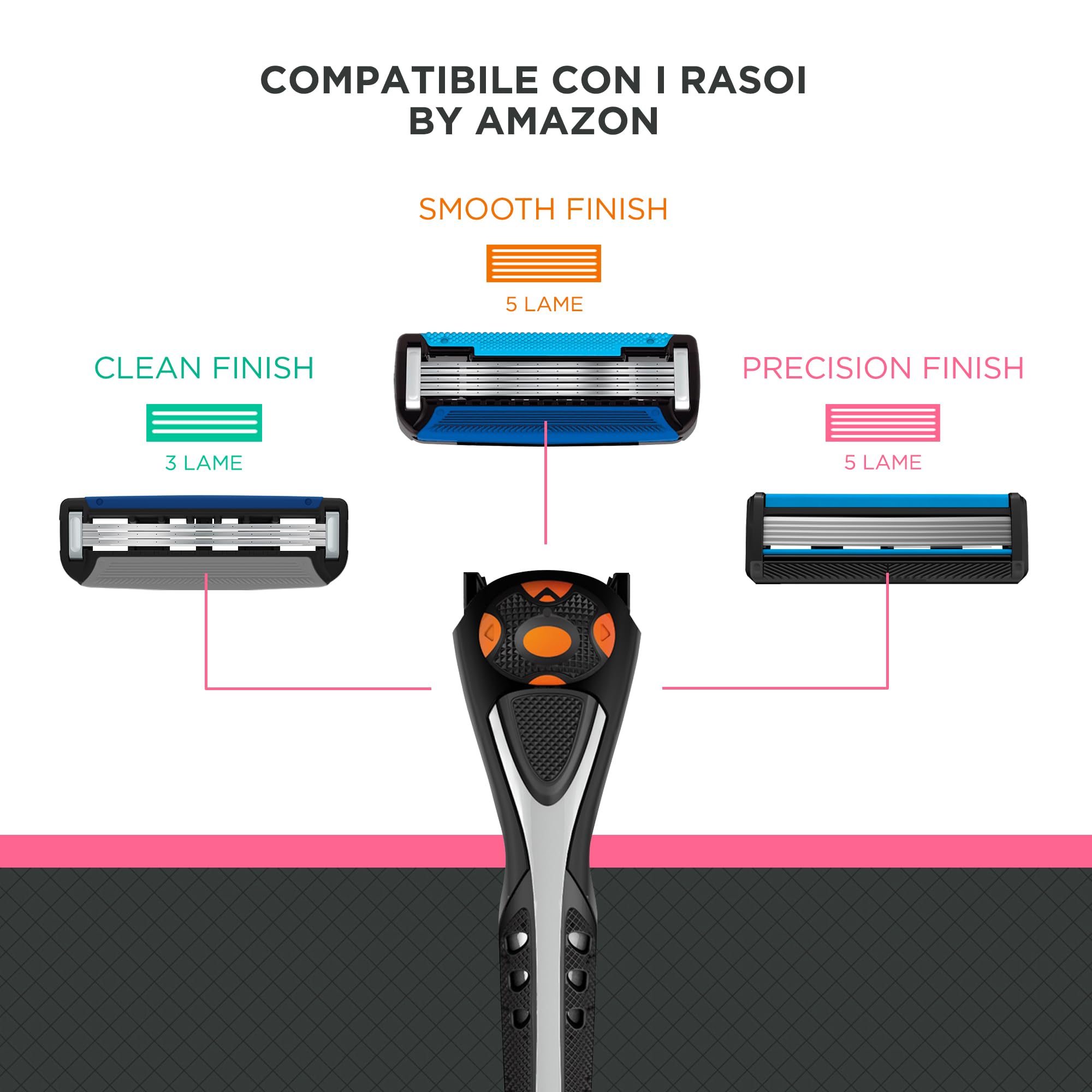 by Amazon Ricariche per rasoio da uomo a 5 lame, 12 pezzi