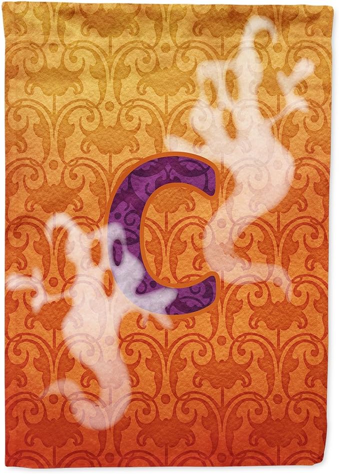 Caroline's Treasures CJ1040-K-CHF Halloween Ghost Letter House Flag Large Porch Sleeve Pole Decorative Outside Yard Banner Artwork Wall Hanging, Polyester, House Size, Multicolor
