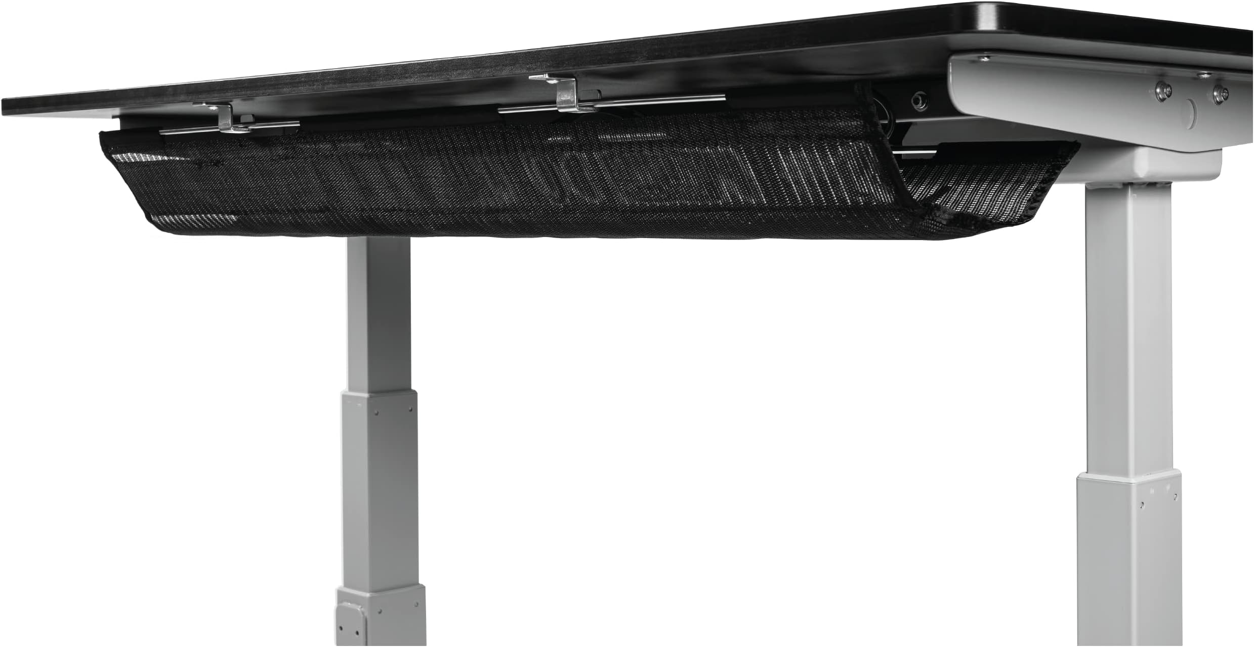 StandDesk Desk Cable Management Tray, Cord Organizer, and Cable Concealer with 12 Adjustable Straps for Home or Office, Black