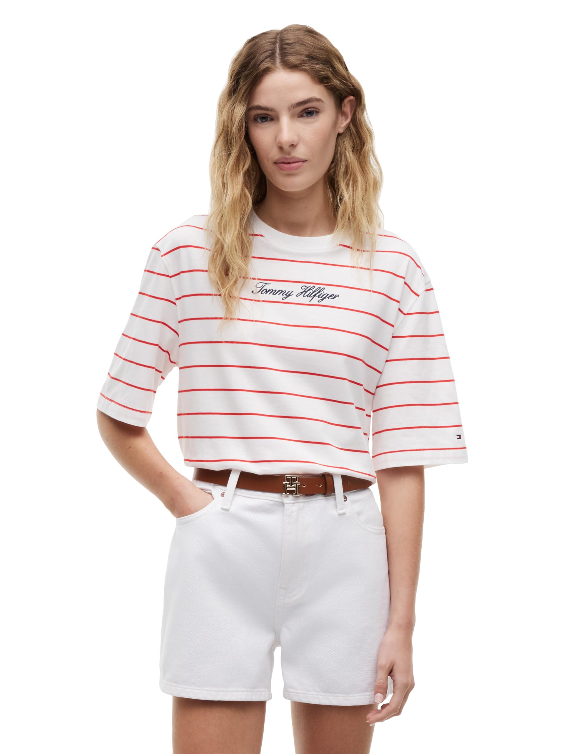 Women's Short Sleeve Cotton Graphic Logo Crew Neck T-Shirts
