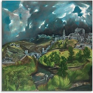 El Greco - View Of Toledo Art Wall Decoration Poster Family Bar Restaurant Garage Cafe Art Sign Gift 12x12inch(30x30cm)