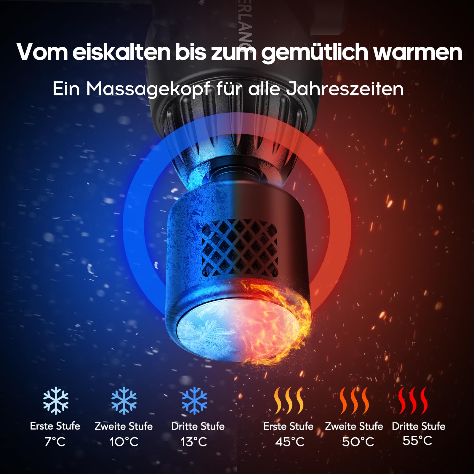 Geschenke zum Vatertag,AERLANG Massagepistole mit Wärme und Kälte,Massage gun Hilft bei Muskelkater Geeignet für viele Muskeln im Körper,Handmassagegerät mit 7 Köpfen