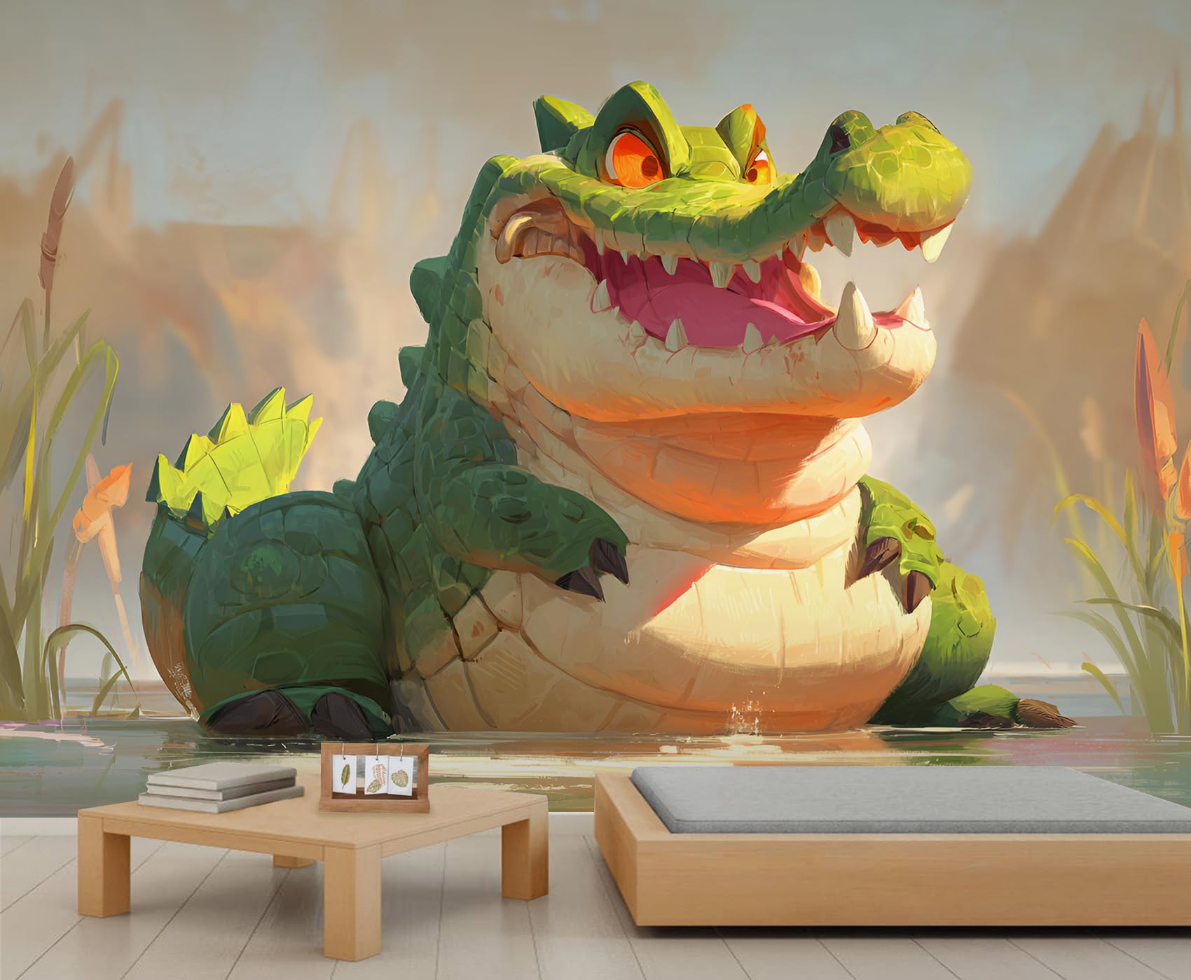 Cartoon Crocodile Wallpapers Cute Crocodile Kids Room Wallpaper Cartoon Animal Wallpaper Murals for Bedrooms Living Room 390 X 260 cm
