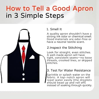 funny aprons for men Adult Suit-Themed Apron - Elegant Design Perfect for Kitchen, Baking, Hosting Parties, Catering Services & Special Events