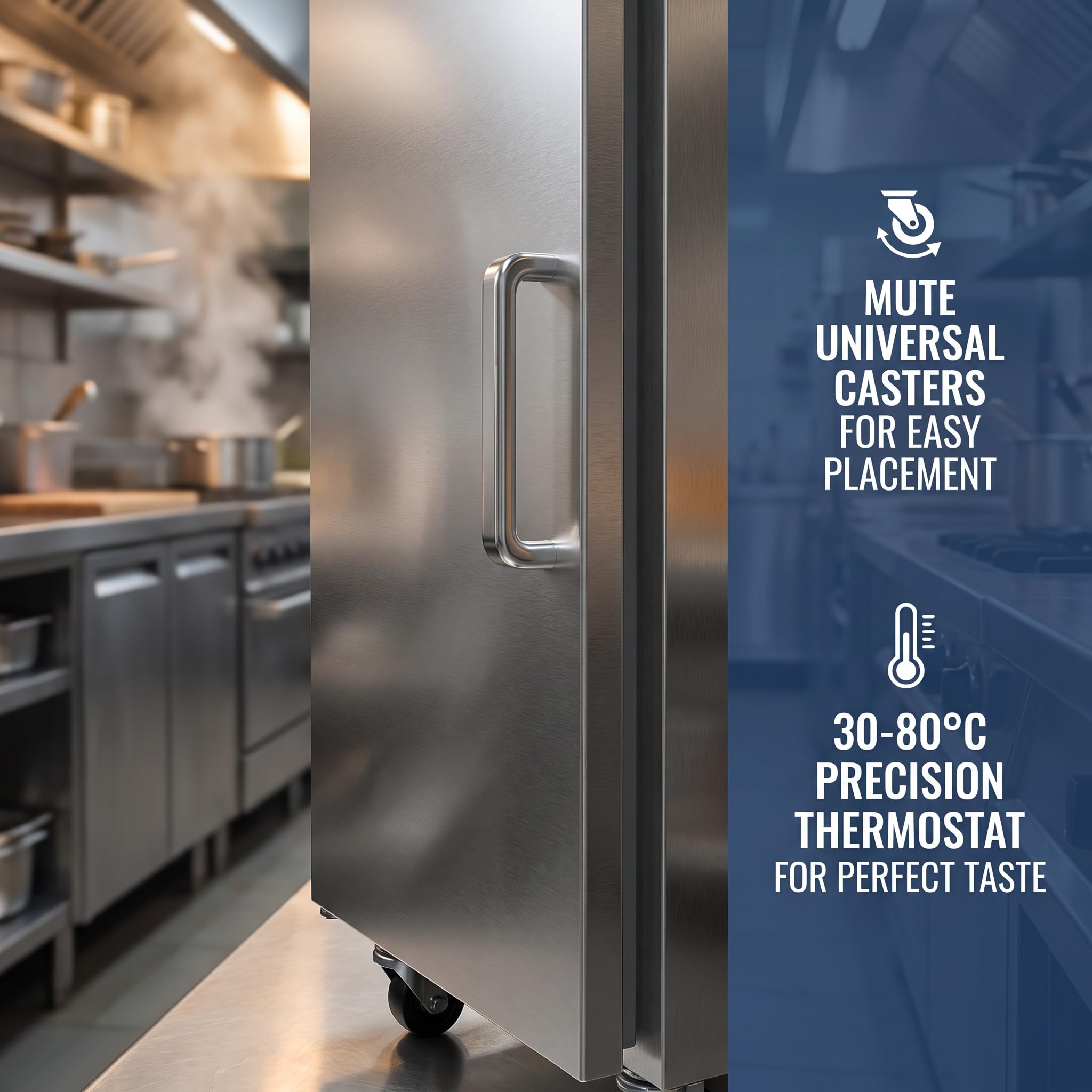 Armoire chauffante commerciale à 4 couches en acier inoxydable avec contrôle de la température, chauffe-aliments chauffant de grande capacité pour restaurant, restauration, cuisine commerciale (4