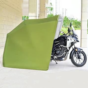 Motorcycle Shelter Waterproof Outdoor Tent, Bike Cover, with Expansion Bolts and Lock Hole, for Heavy Motorcycle Vehicle Storage8.5 * 4.2 * 5.2ft