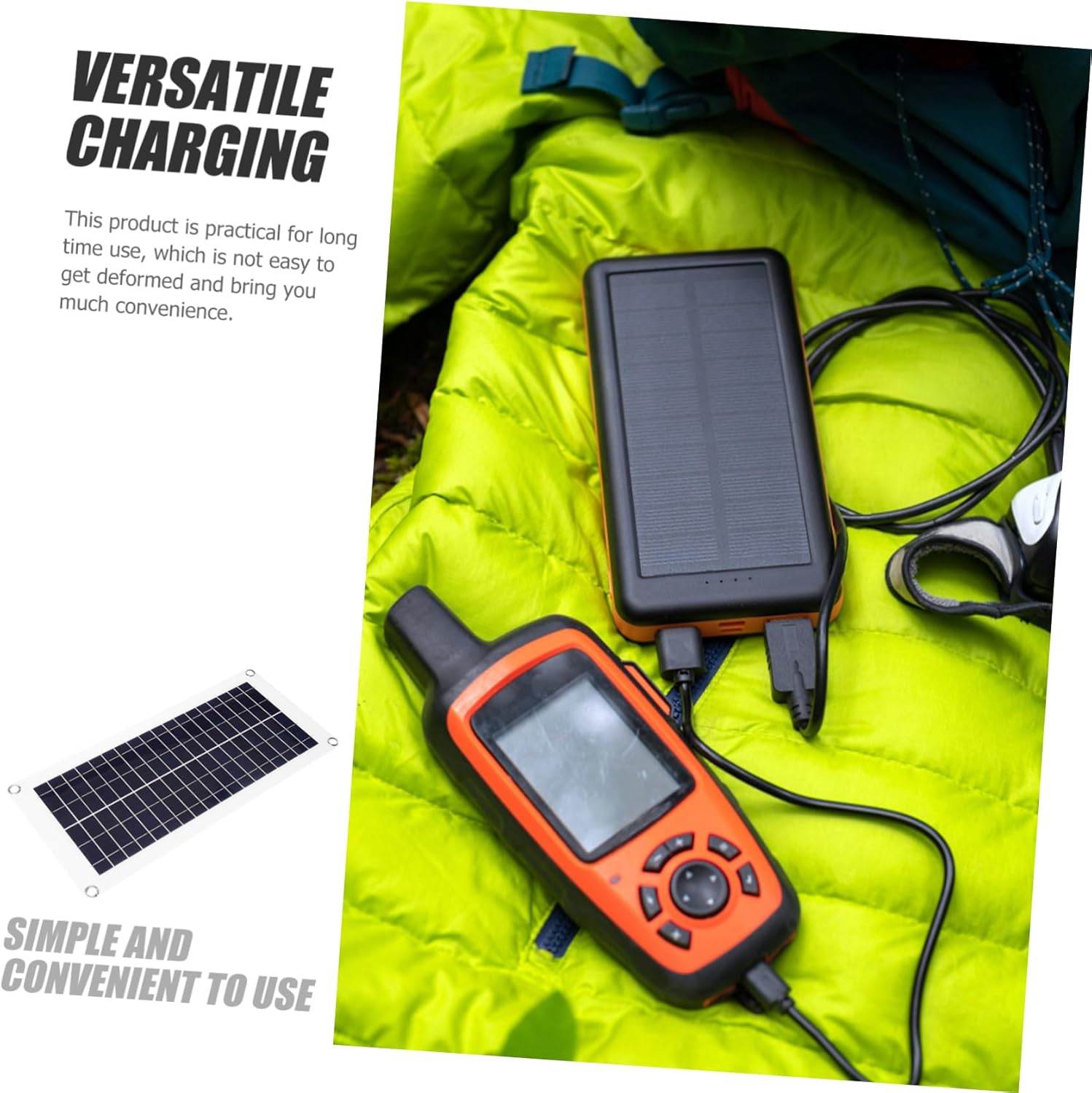 Portable Solar Panel Charger Solar USB Charger for Outdoor Camping Conversion for Phones Devices Lightweight and Design