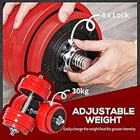 Vista 7 de Adjustable Dumbbell Set, 66lbs Convertible to Barbell Weight Set for Home Gym Women and Men Weight Lifting Training