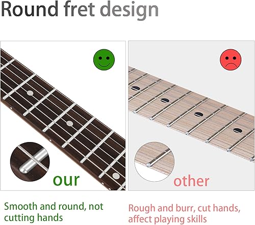 Miniatura 5 de EASTROCK Kit de guitarra eléctrica de tamaño completo de 39 pulgadas para principiantes con amplificador de 10 W, bolsa, cejilla, correa para el