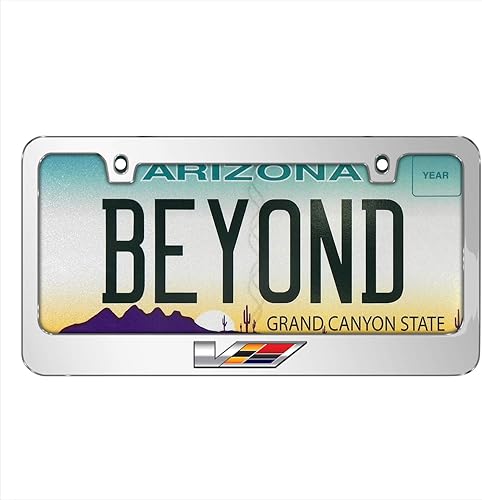 Miniatura 2 de para Cadillac V Logo en 3D en espejo cromado marco de matrícula de metal