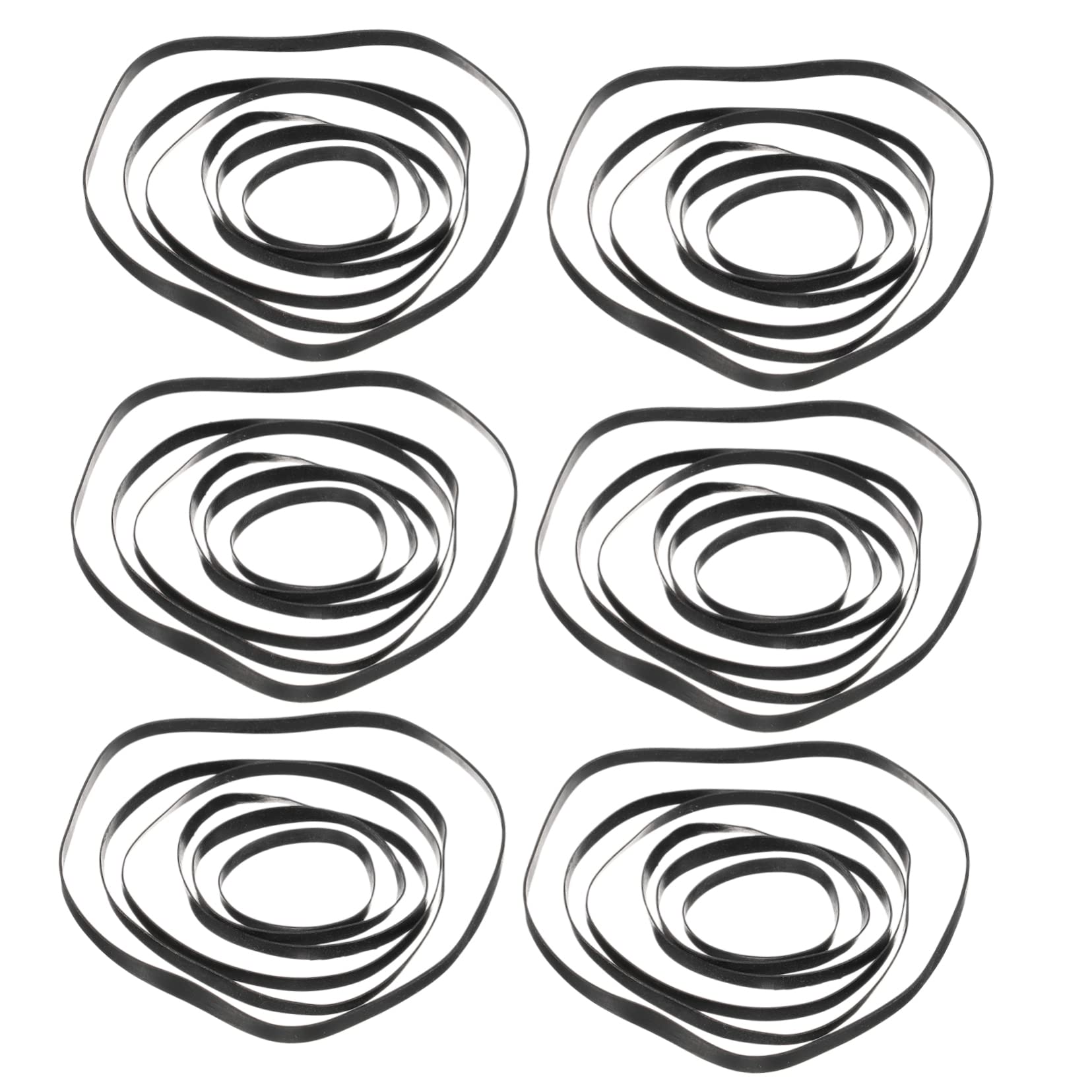 Cinghie in Gomma Nere Resistenti All'usura e Riduzione Rumore 50 Pezzi per Lettori di Cassette e Registratori Nastro, per Riparazioni e Sostituzioni