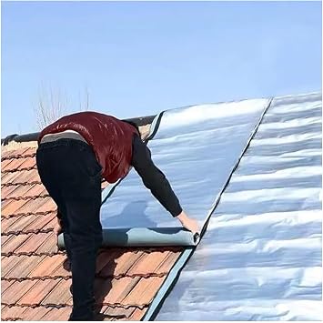 Asphalt Roof Shingles Repair Tape, Self-Adhesive Sheds Roofing Felt, Waterproof Roof Protector Underlayment Roll, Aluminum Foil Tape, Waterproofing Roof Cladding50x500cm/1.64x16.4ft