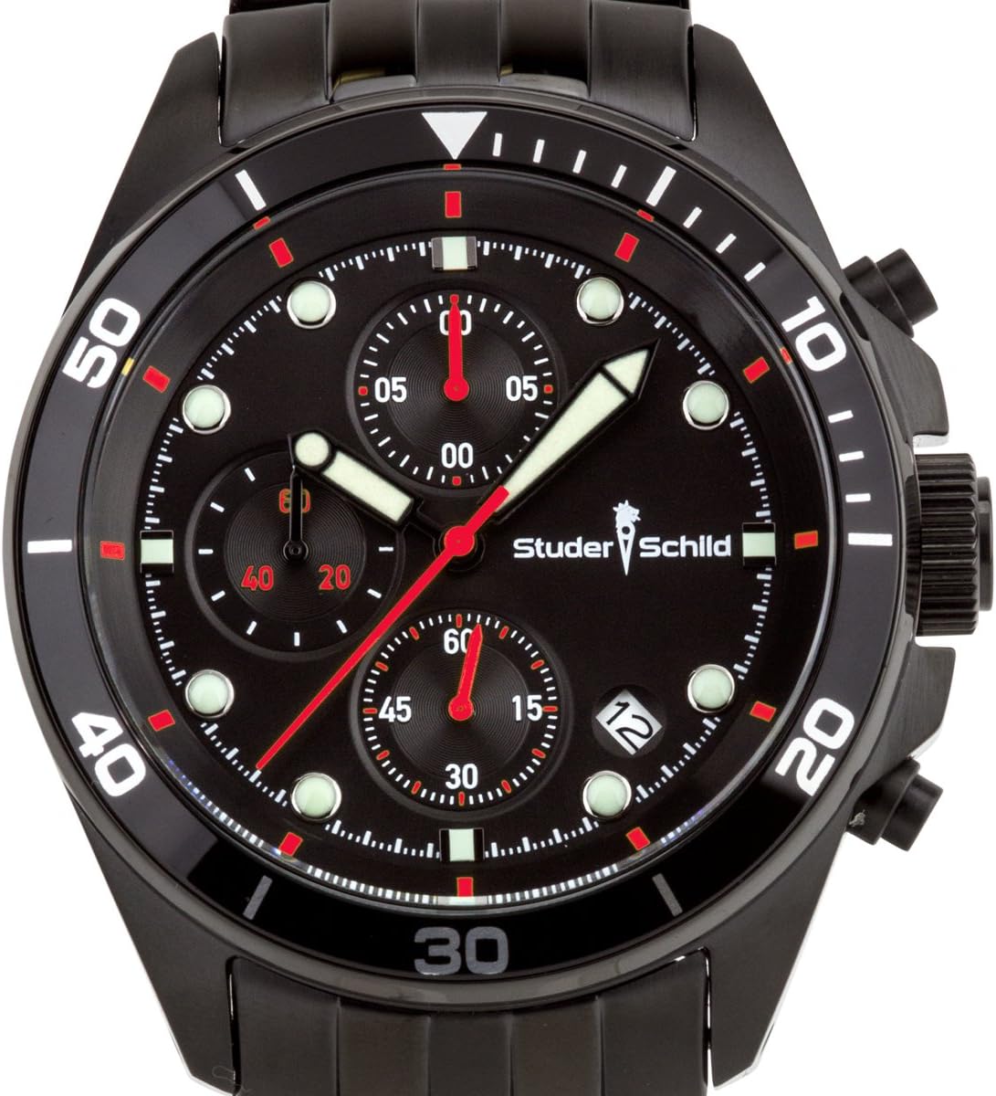 Studer Schild Morse Men's chornograph Sport Watch, Stainless Steel Bracelet