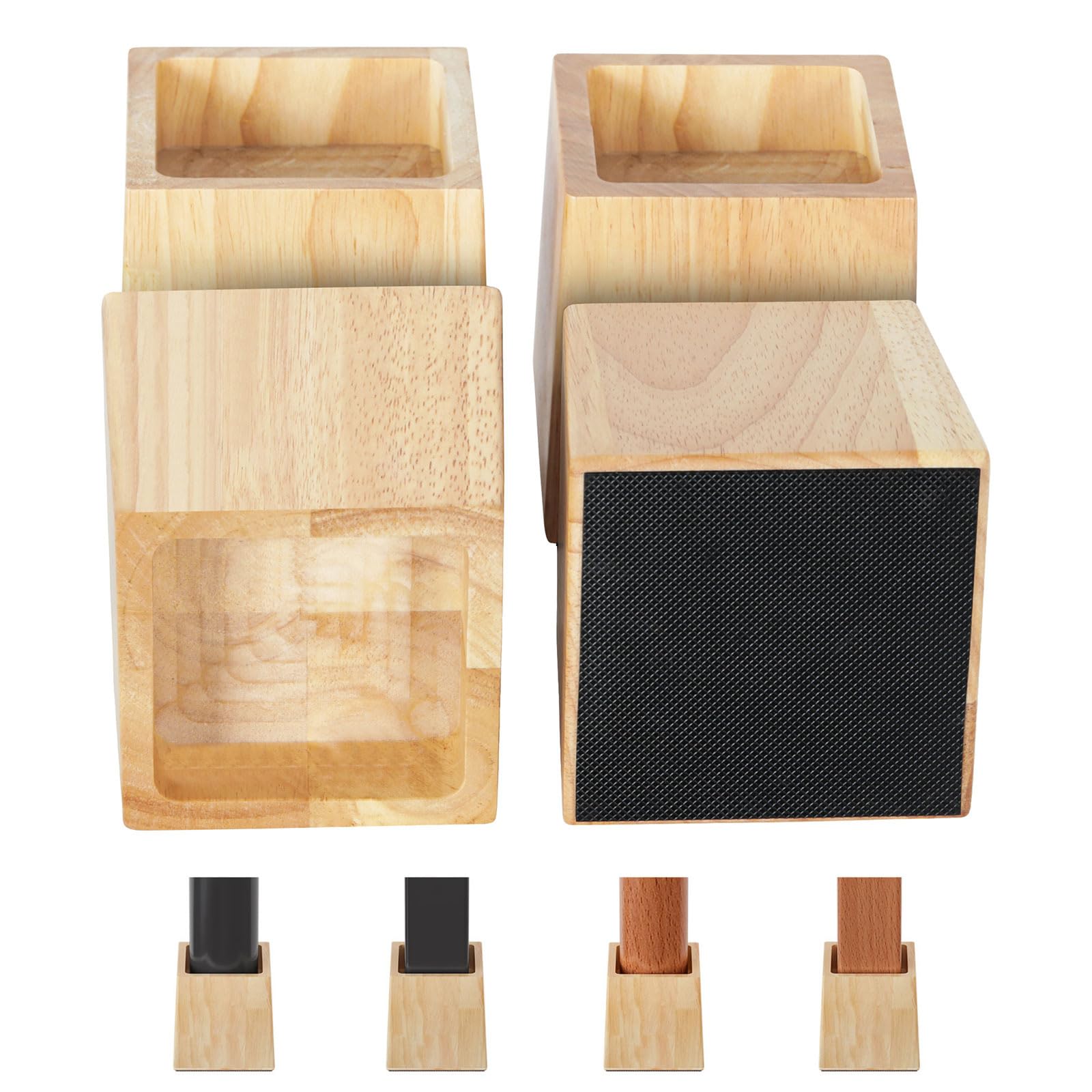 Rialzi per letto in legno, 10,2 cm (interno 3H), confezione da 4