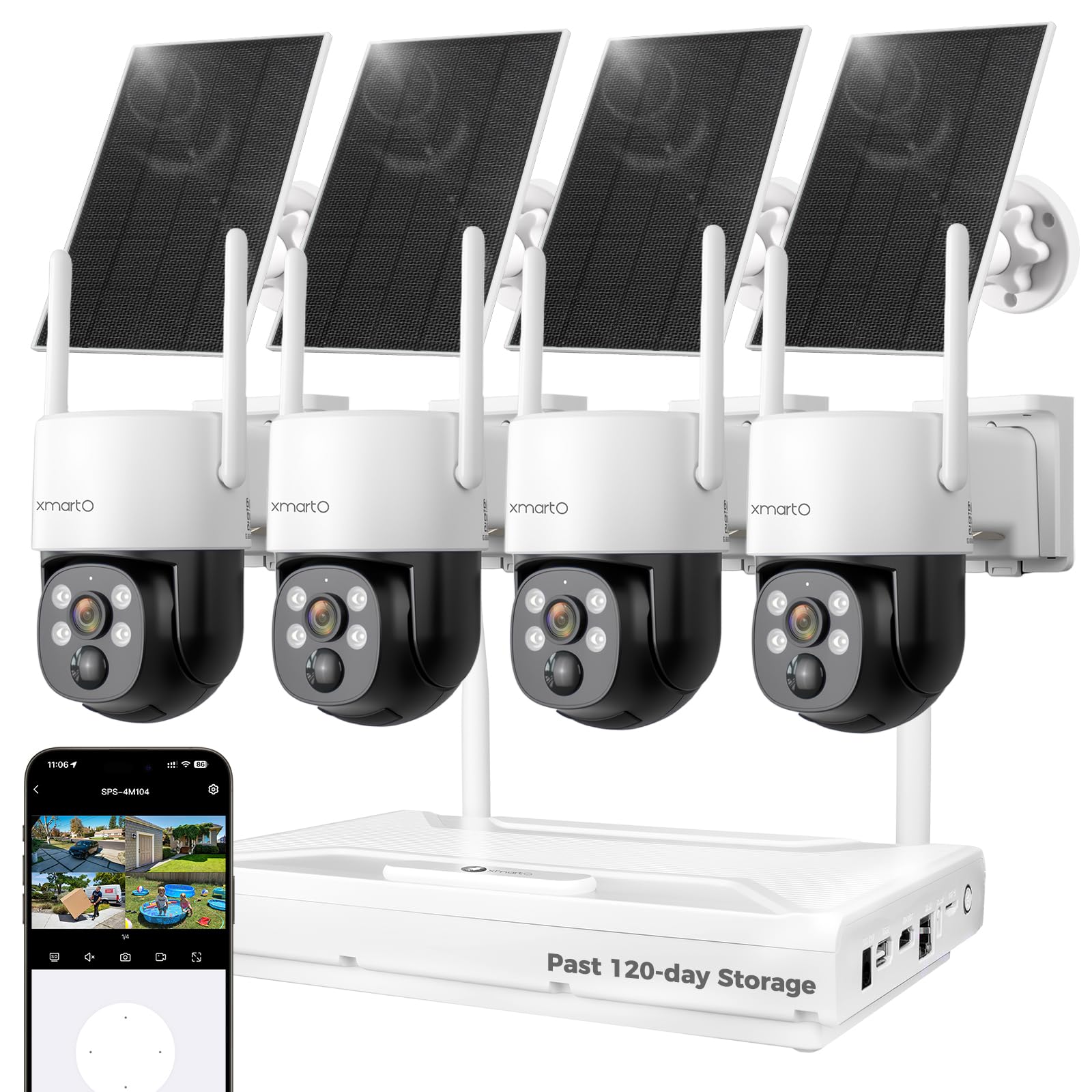 Amazon.com : XMARTO Solar Camera Outdoor Wireless, 4 PCs QHD 4MP
