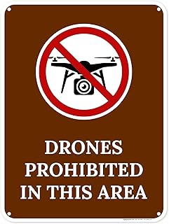Drones Prohibited In This Area With Symbol Sign, 18x24 Inches, 55 mil thick HDPS (high density polystyrene), Made in USA by My Sign Center