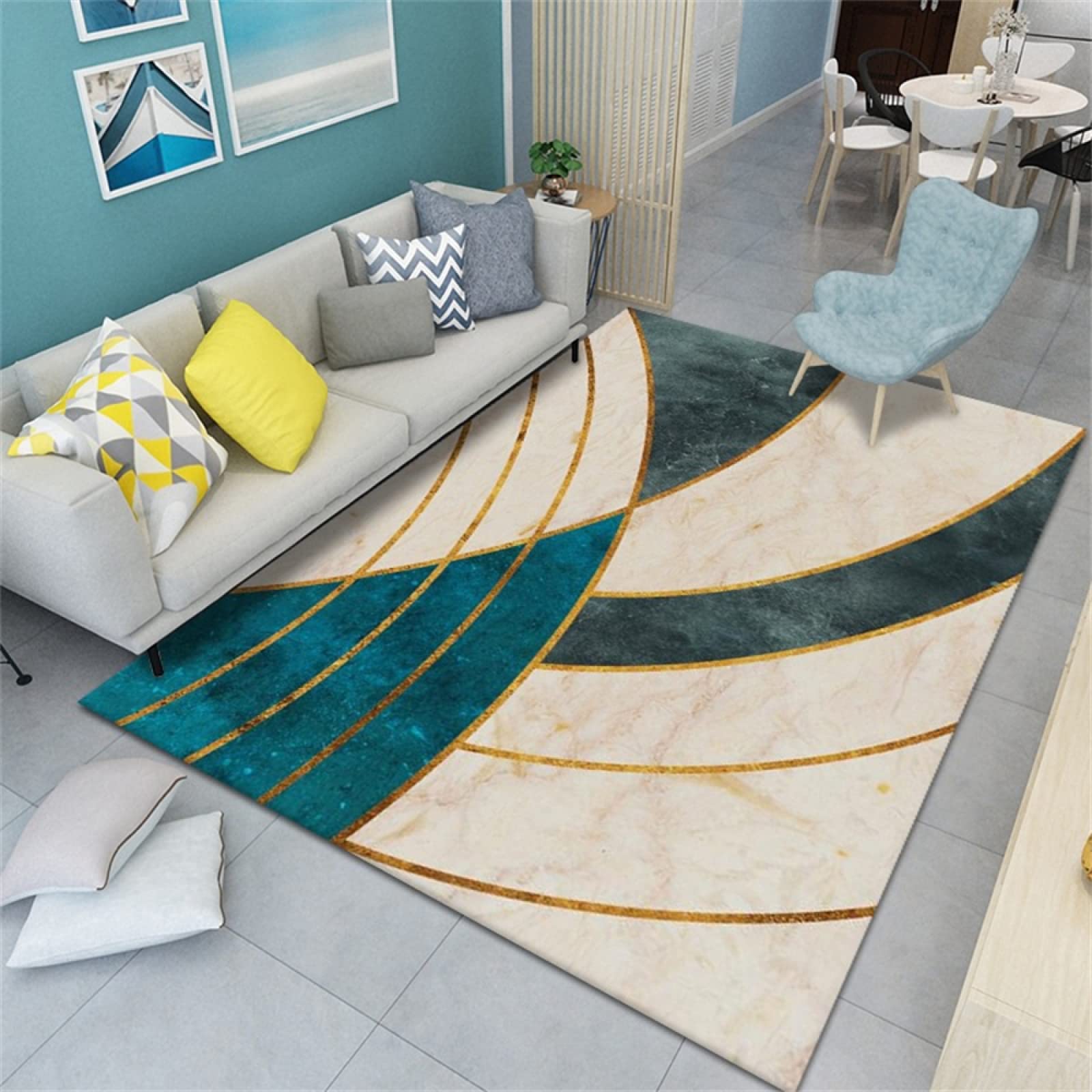 Tapis entrée multicolore 140x200 pour une ambiance salon cosy
