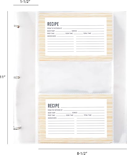 Miniatura 10 de C.R. Gibson Carpeta Bloom con fundas y tarjetas de índice de recetas, 8.5 pulgadas de ancho x 11 pulgadas de largo, multicolor