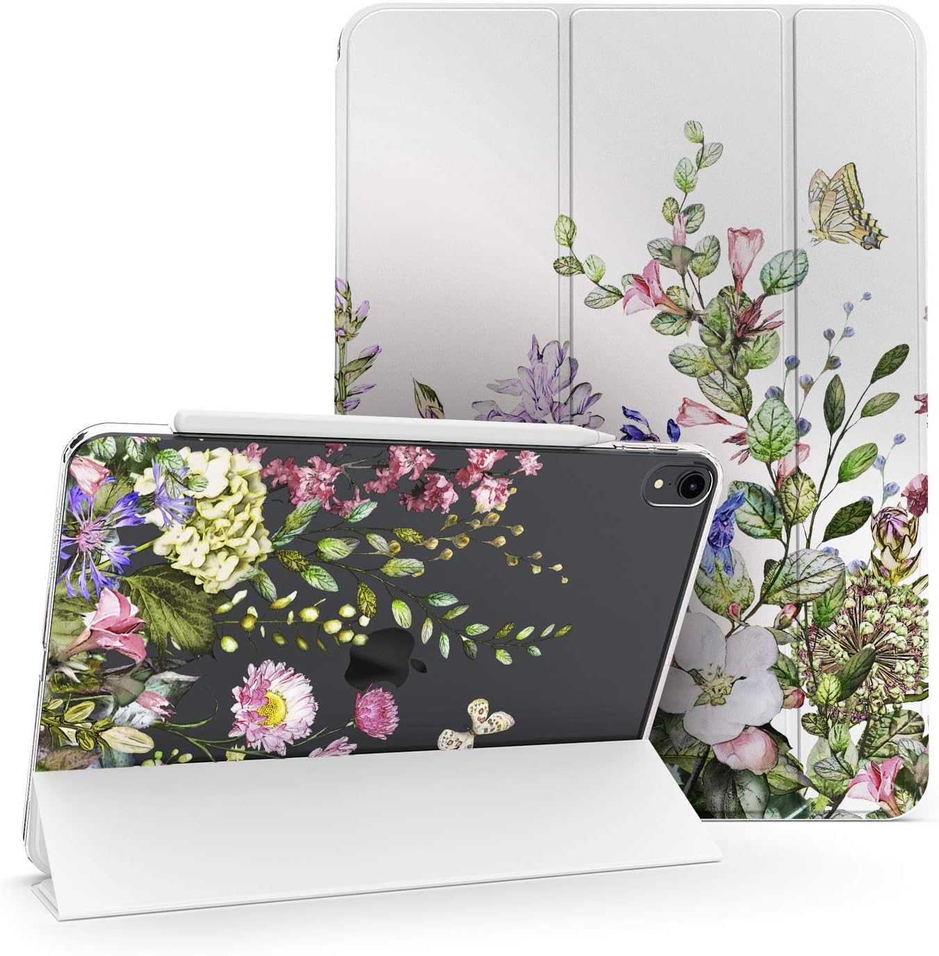 Case for iPad Pro 13 M4 Air M2 11 2024 4th 10.9 2022 10.2 12.9 10.5 9.7 Mini 6 5 4 3 2 1 Summer Design Print Closure Butterfly Meadow Wildflowers Magnetic Stand Plants Bloom Leaves