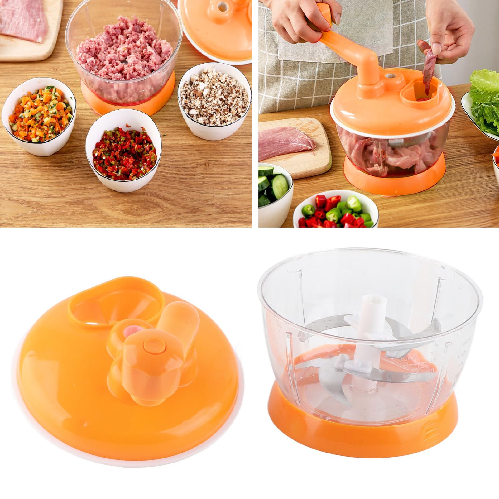 Moulin à Légumes Manuel en Acier Inoxydable, 6 Lames, Compact