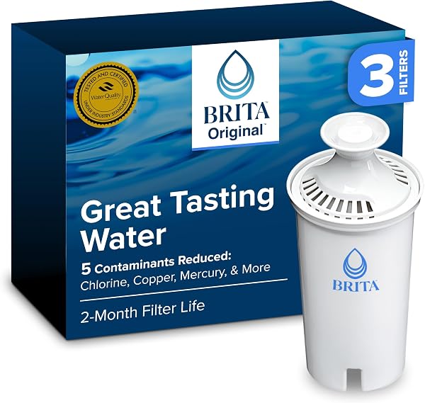 BRITA 35503 Standard Replacement Water Filter for Pitchers, 3 Count White