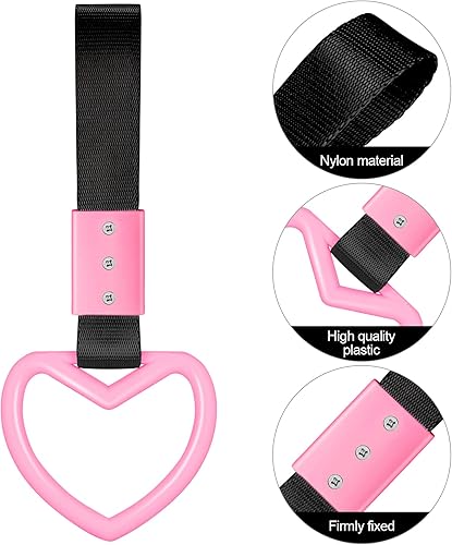 Miniatura 4 de 2 anillos en forma de corazón, correas para manija de automóvil, dije de deriva para parachoques trasero, anillo de advertencia, decoración de